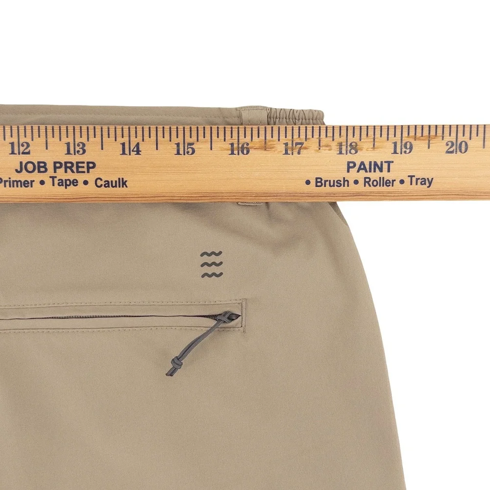 Free Fly Mens Large Latitude Shorts Khaki Stretch Quick Dry Hiking Gorpcore Fish